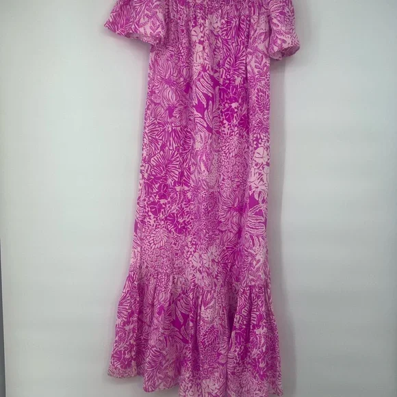 NWT LILLY PULITZER ISBELL OFF-THE-SHOULDER DRESS LINEN Retail $228 NWT - Picture 5 of 5